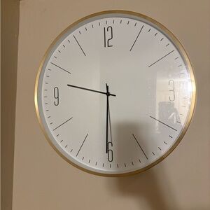 Elegant Gold and White Wall Clock